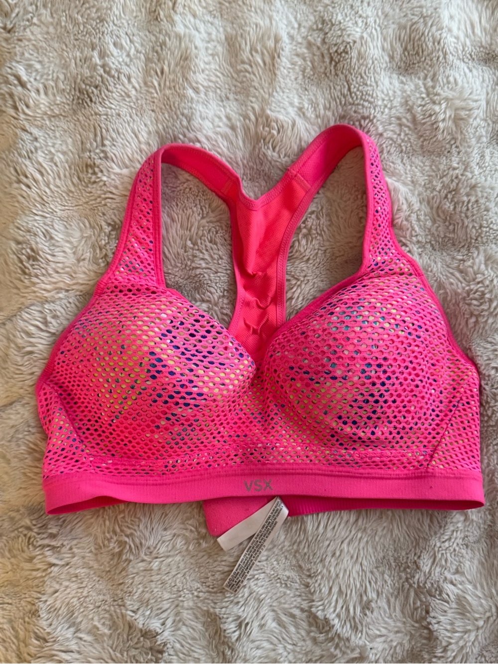 Victoria's Secret Hot Pink Mesh Racerback Sports Bra